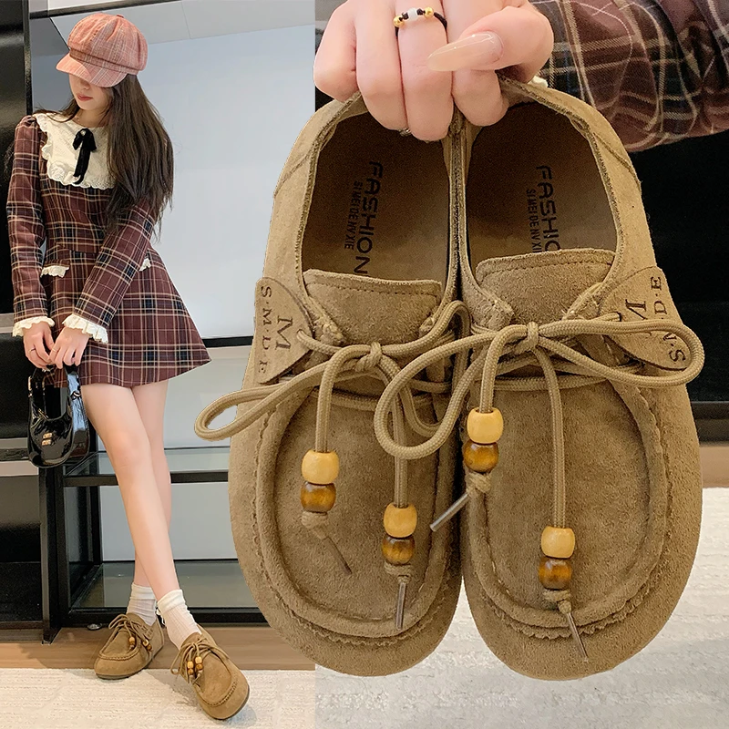 

2025 NEW Comfortable Soft Bottom Round Toe Slip-On Casual Shoes Fashionable Versatile Rubber Sole Women's Single Shoes