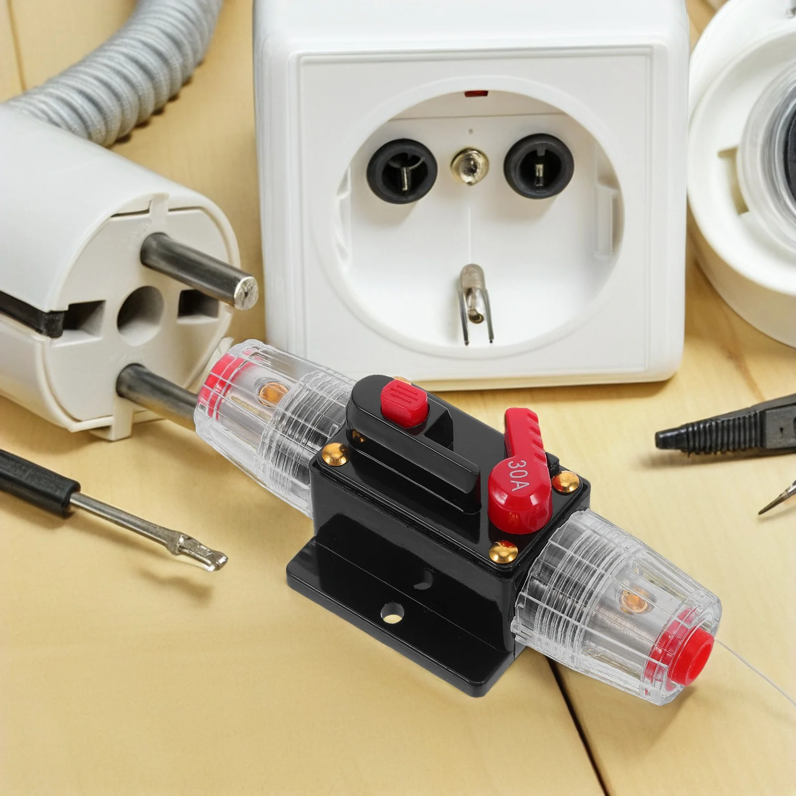 1Set دليل إعادة تعيين مضمنة فيوز قواطع 30a قطاع دارة السيارات الزائد حماية البحرية إعادة تعيين الصمامات حامل #3