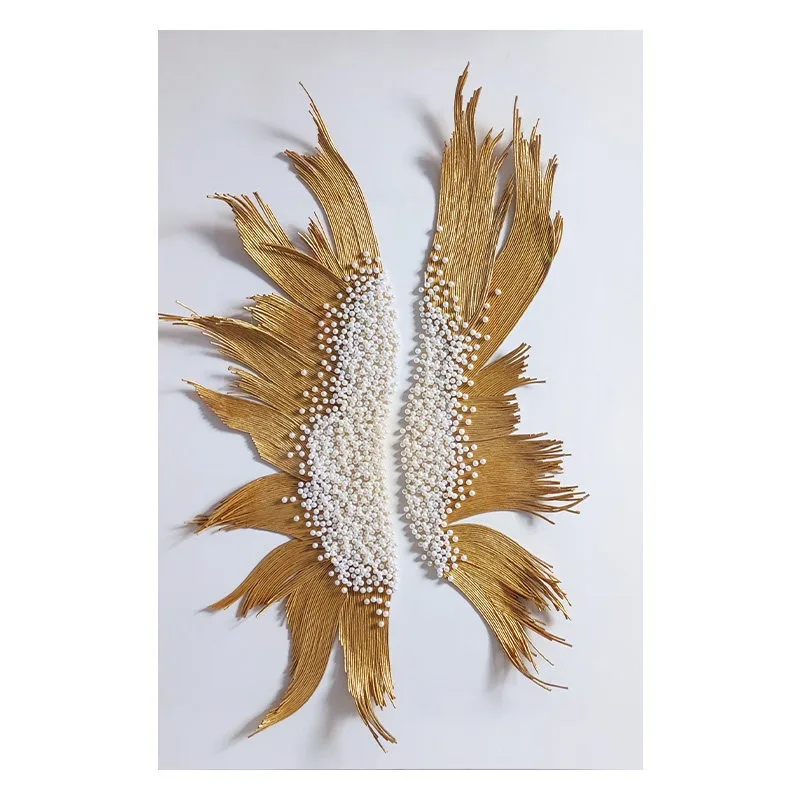 Premium Handmade Pearl Inlay Wall Art, 3D Object Decor Painting, Modern Light Luxury Mural for Living Room, Corridor & Entryway