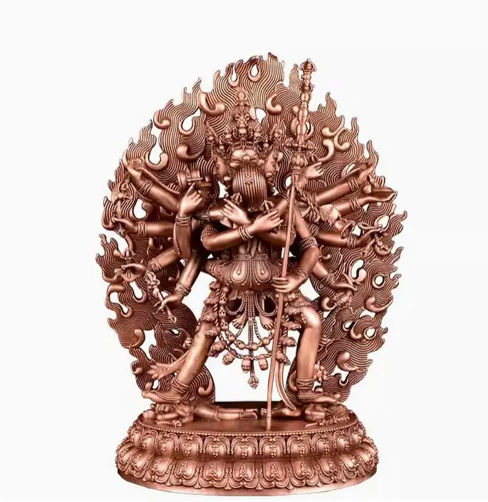 Shengle Vajra Buddha statue red copper pure copper with 8 inches high 26cm Buddha statue Tibetan Tantric Buddha altar worship