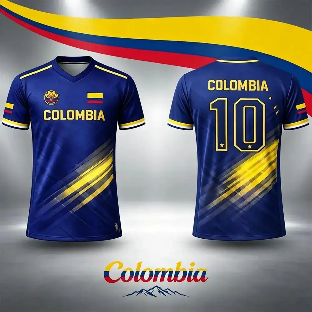 3D Printed Colombian Flag Design Summer Short-sleeve Sport T
