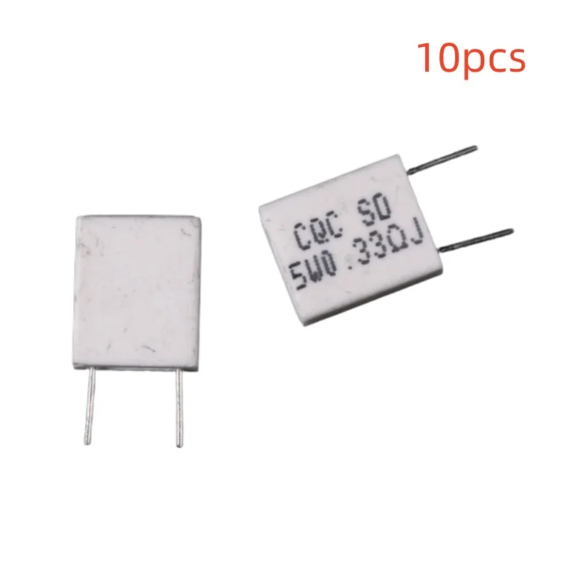 10pcs 5W 0.33Ohm Cement Resistor Non-Inductive Ceramics Resistor BPR56/CQC