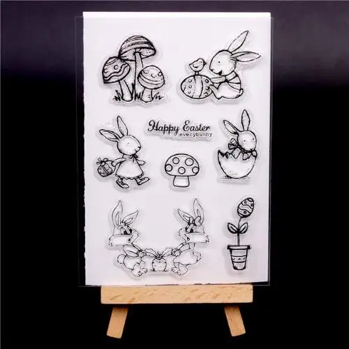 Habby Rabbit Silicone Clear Stamps For Scrapbooking DIY Photo Album Cards Decoration Craft Transparent Stamp Clear Seal