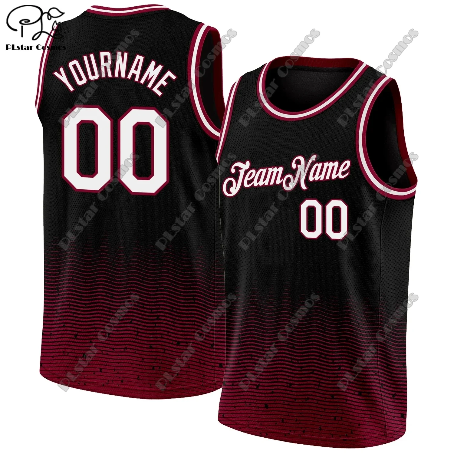 PLstar Cosmos 3D printing 2023 new custom gradient line graffiti fashion men's summer vest authentic basketball jersey  4