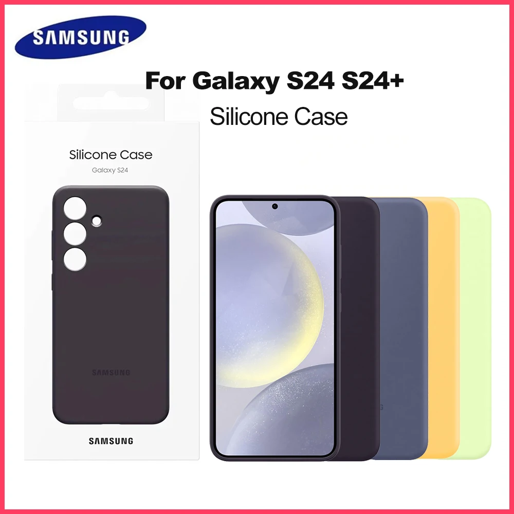 

Оригинальный силиконовый чехол для смартфона Samsung для Galaxy S24 S24+ S24Plus, силиконовый защитный чехол