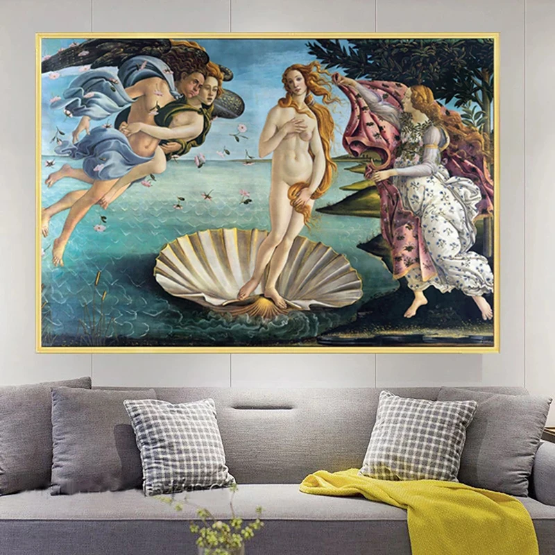 Famous Painting The Birth Of Venus By Botticelli Artwork Canvas Art Posters and Prints Vintage Picture Room Wall Decor Cuadros