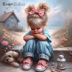 Evershine 5D DIY Diamond Mosaic Portrait Girl Rhinestones Painting Diamond Embroidery New Arrival Home Decor