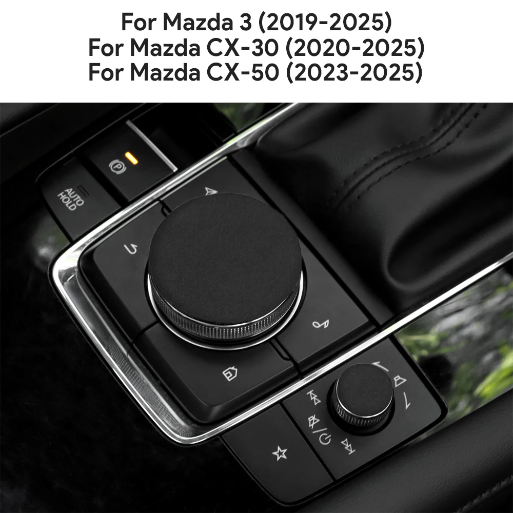 Top Suede Trim Sticker For Mazda 3 Axela BP 2019-2024 2025 CX-30 2020-2025 CX-50 2023-2025 Car Central Control Multimedia Knob