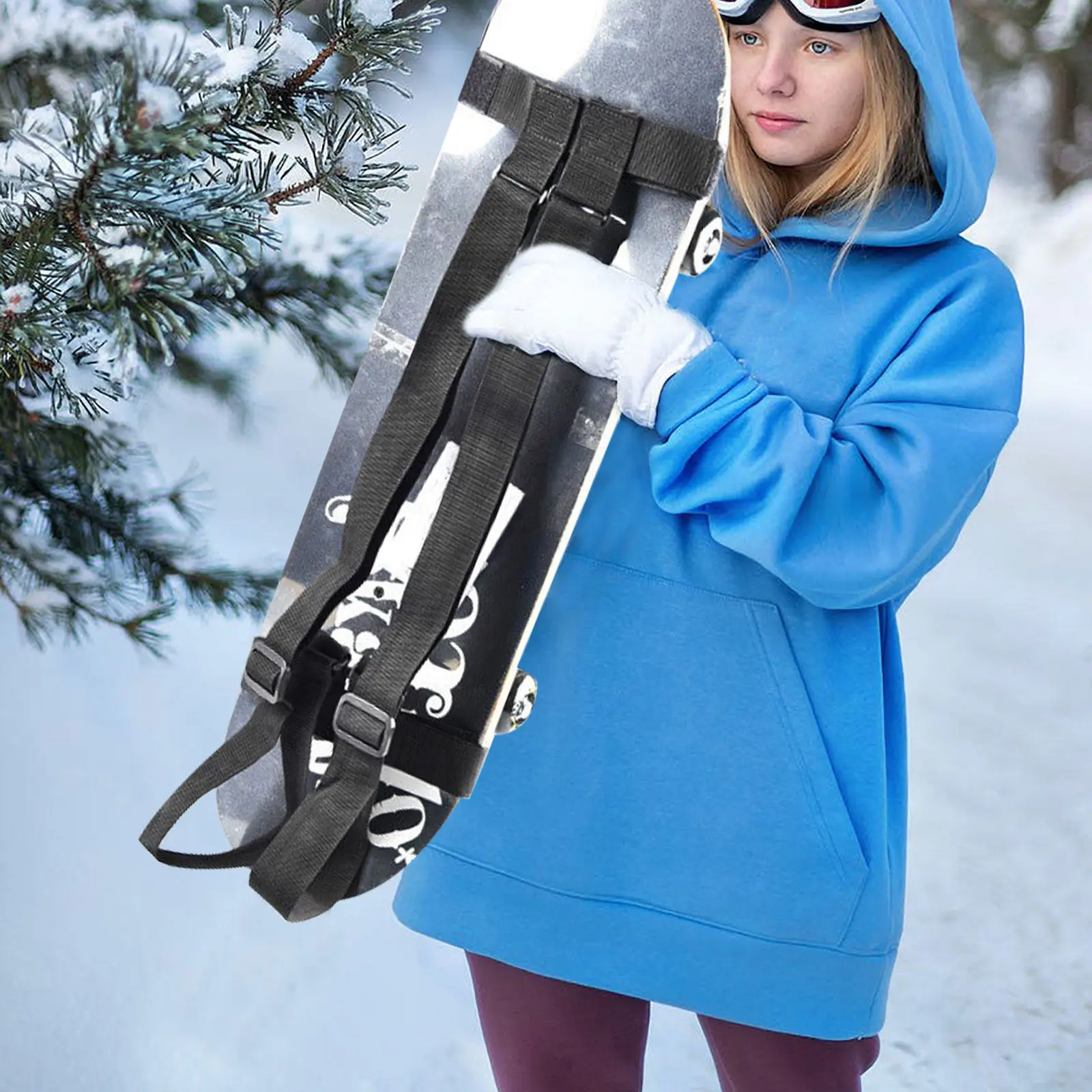 

Универсальный плечевой ремень для скейтборда, устойчивый к истиранию, портативный лыжный ремень, регулируемый ремень для переноски сноуборда, ремень для скейтборда