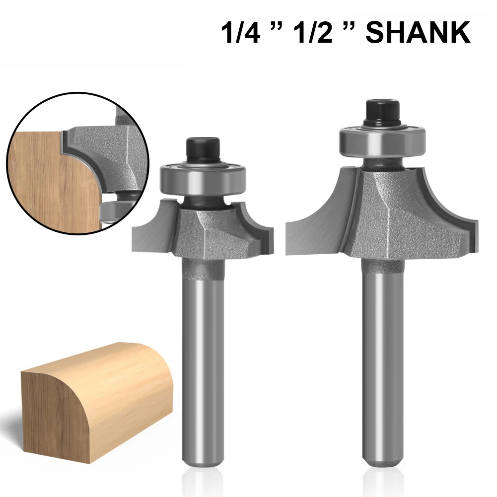 1PC Round Corner Cutter 6.35/12.7mm Handle Alloy Woodworking R Chamfering Cutter Computer Engraving Machine Slotting Cutter