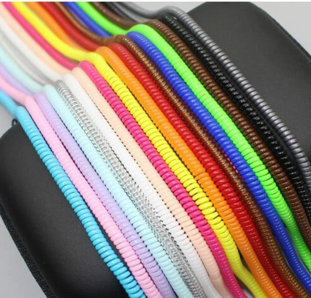 

1000pcs Solid Color 60cm Mobile Phone Data Line Protection Wire Rope USB Charging Cord Winder Organizer Spring Sleeve for iPhone