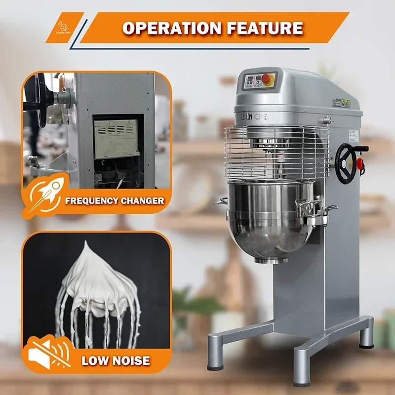 

40l Spiral Dough Mixer Belt Construction And Digital Control Frequency Conversion Planetary Mixer 7kg Food Mixers