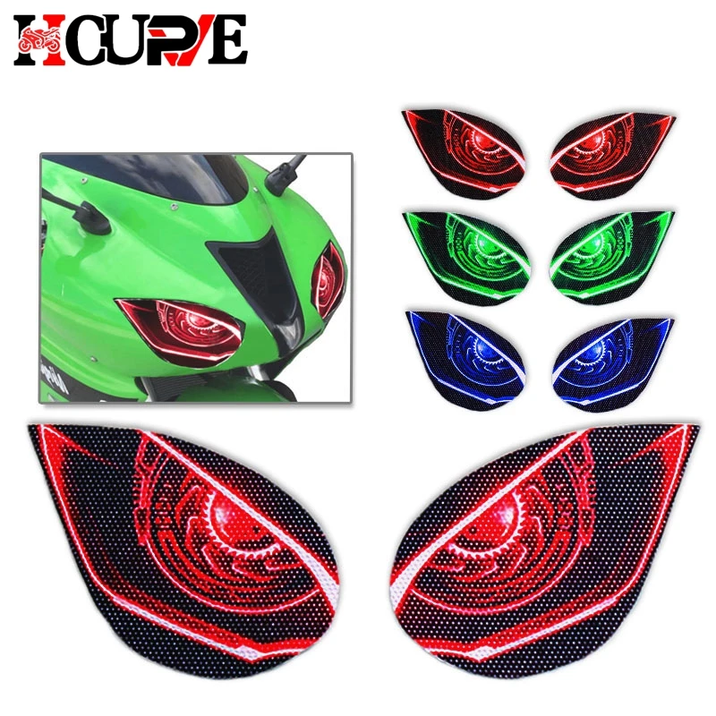 Motorcycle 3D Front Fairing Headlight Stickers Guard Head Light Protection Sticker For ZX-6R ZX6R ZX 6R 2007-2008