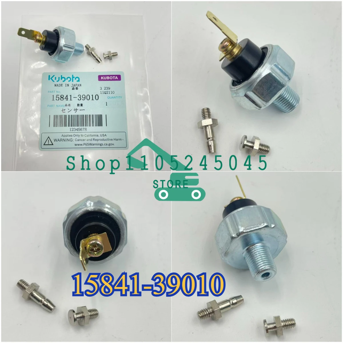 15841-39010 15231-39010 15231-39013 Oil Pressure Switch for Kubota Engine Z400 Z482 Z602 Ｄ722 D850 D902 D1105 D1403 D1703 V1200