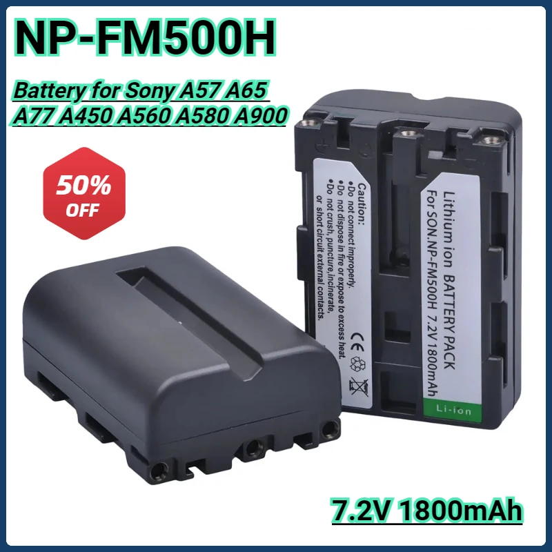 

NP-FM500H NPFM500H NP FM500H Rechargeable Battery for Sony Alpha SLT A57 A65 A77 A99 A350 A550 A580 A900 Camera Bateria