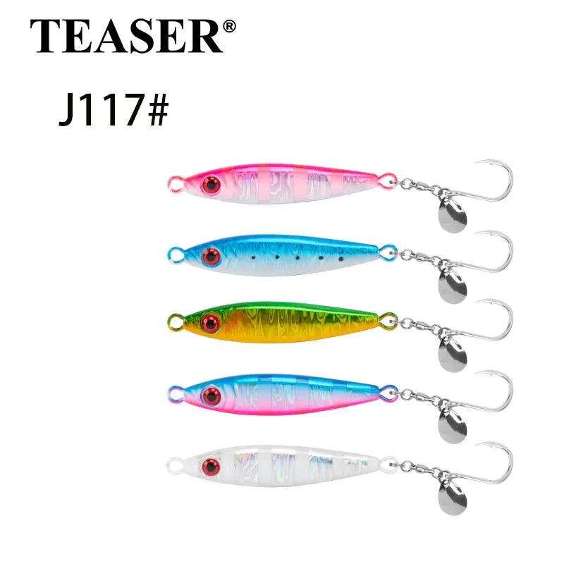 TEASER J117 Blade Shotel Angeln Metall Jigging Köder 40g 60g 80g kleine Gewicht leuchtende Jigbait sinkende Metall Jigging Köder Köder