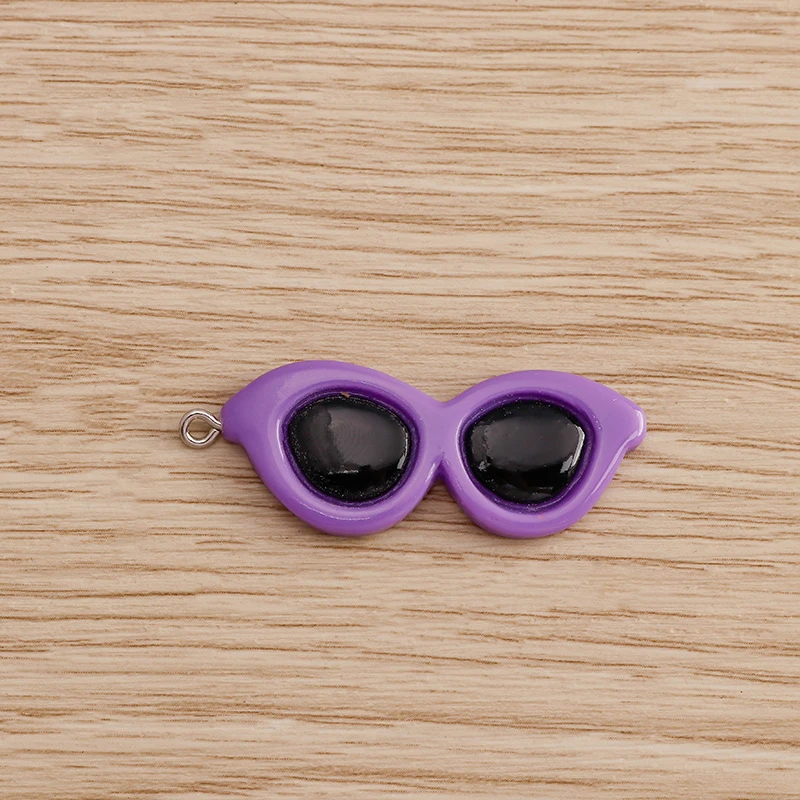 Tusember 10 Stück süße Harz kühle Sommer Urlaub Sonnenbrille Charms für Anhänger Ohrring Armband DIY Schlüsselanhänger Schmuck handgefertigt – Detail 3