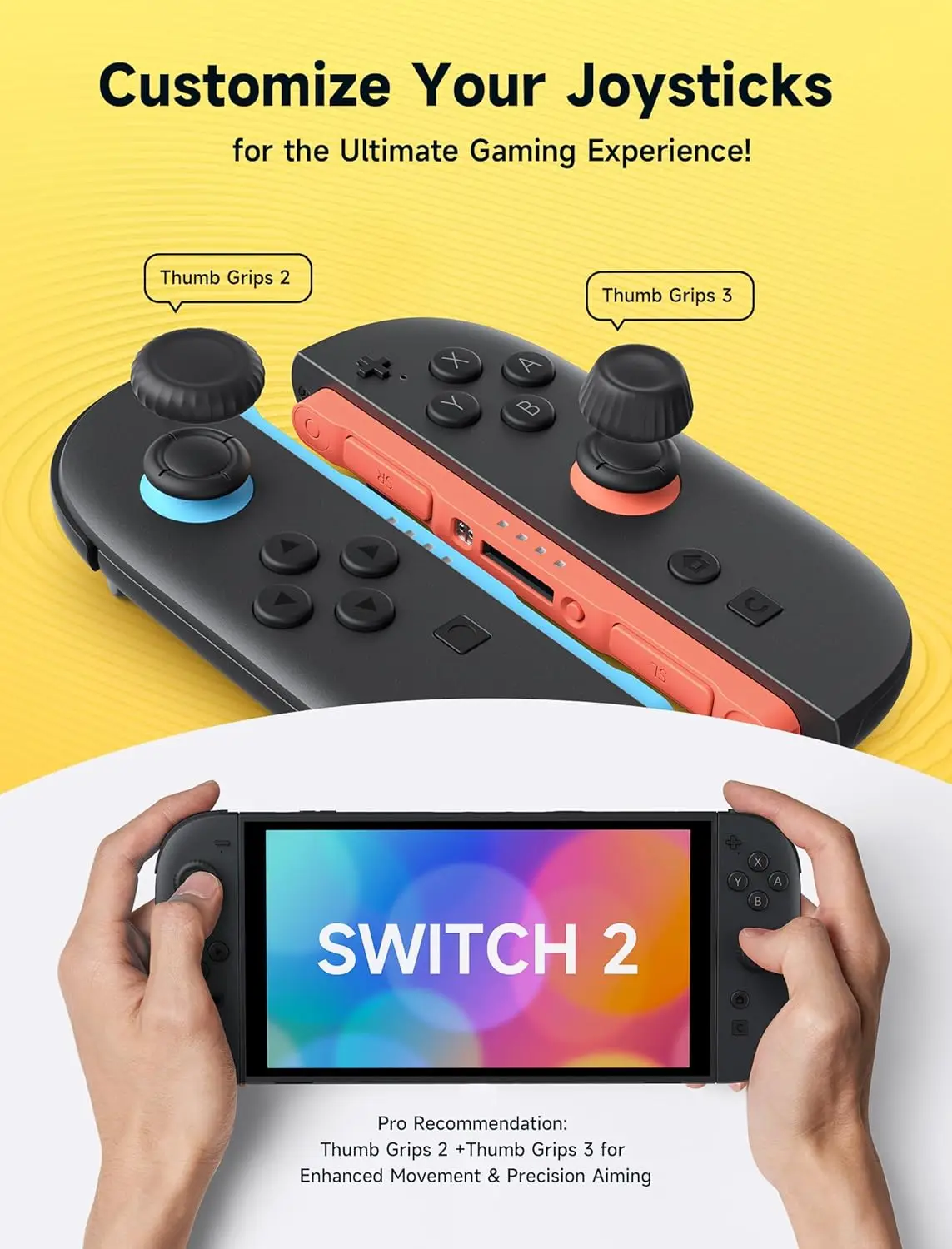 

Thumb Grips for Nintendo Switch 2 (2025) Switch Thumb Grip Caps Ergonomic Design Enhanced Gaming Grip Comfortable & Durable