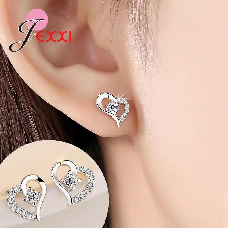 

Heart Styles 925 Sterling Silver Jewelry Sets for Women Wedding Engagement Shiny Cubic Zircon Romantic Charms Necklace Earrings