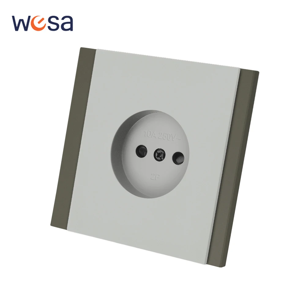 Skin Sensation AC Power Sockets Not Ground Electrical Outlets 250V Classic Flame Retardant Paint Plastic Wall Embedded Outlets