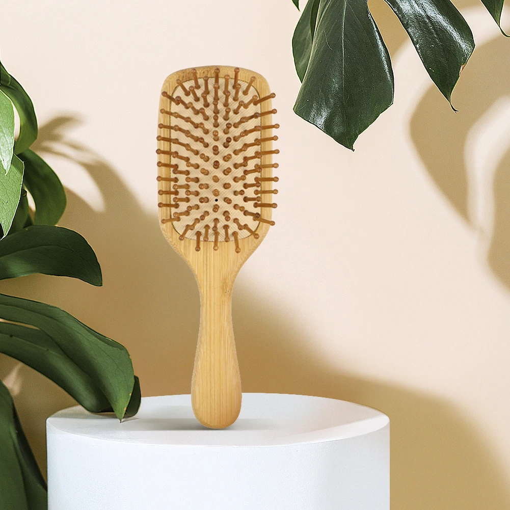 Detangling Hairbrush Bamboo Bristles Detangling Hairbrush Improves Hair Texture Bamboo Comb for Long Curly Thin Short Dry Hair