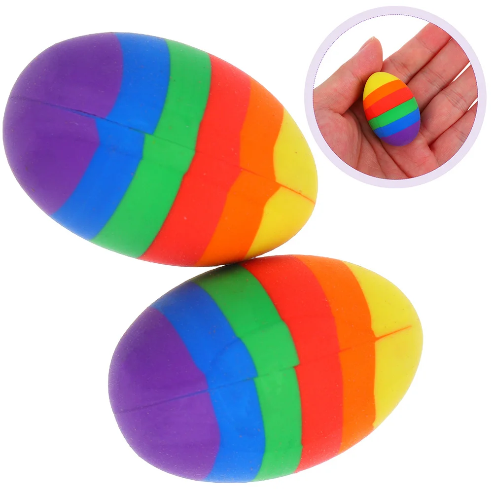

6Pcs Easter Mini Erasers Cute Egg Shaped Erasers Creative Stationery Supplies Classroom Prize Office Easter Egg Eraser