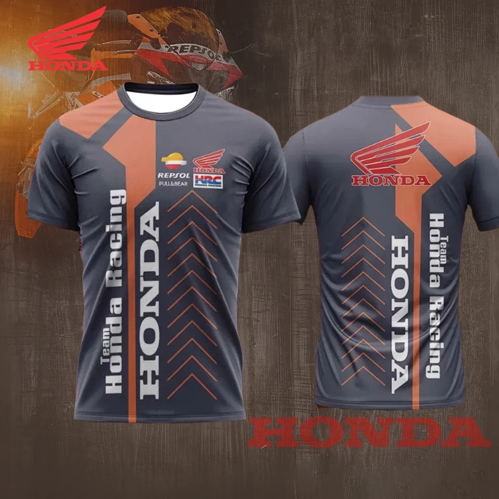 

Honda Racing Team Motorcycle Cycling Jersey Breathable Sweat Wicking Summer Sportswear Tops for Men Women Oversized Tshirt