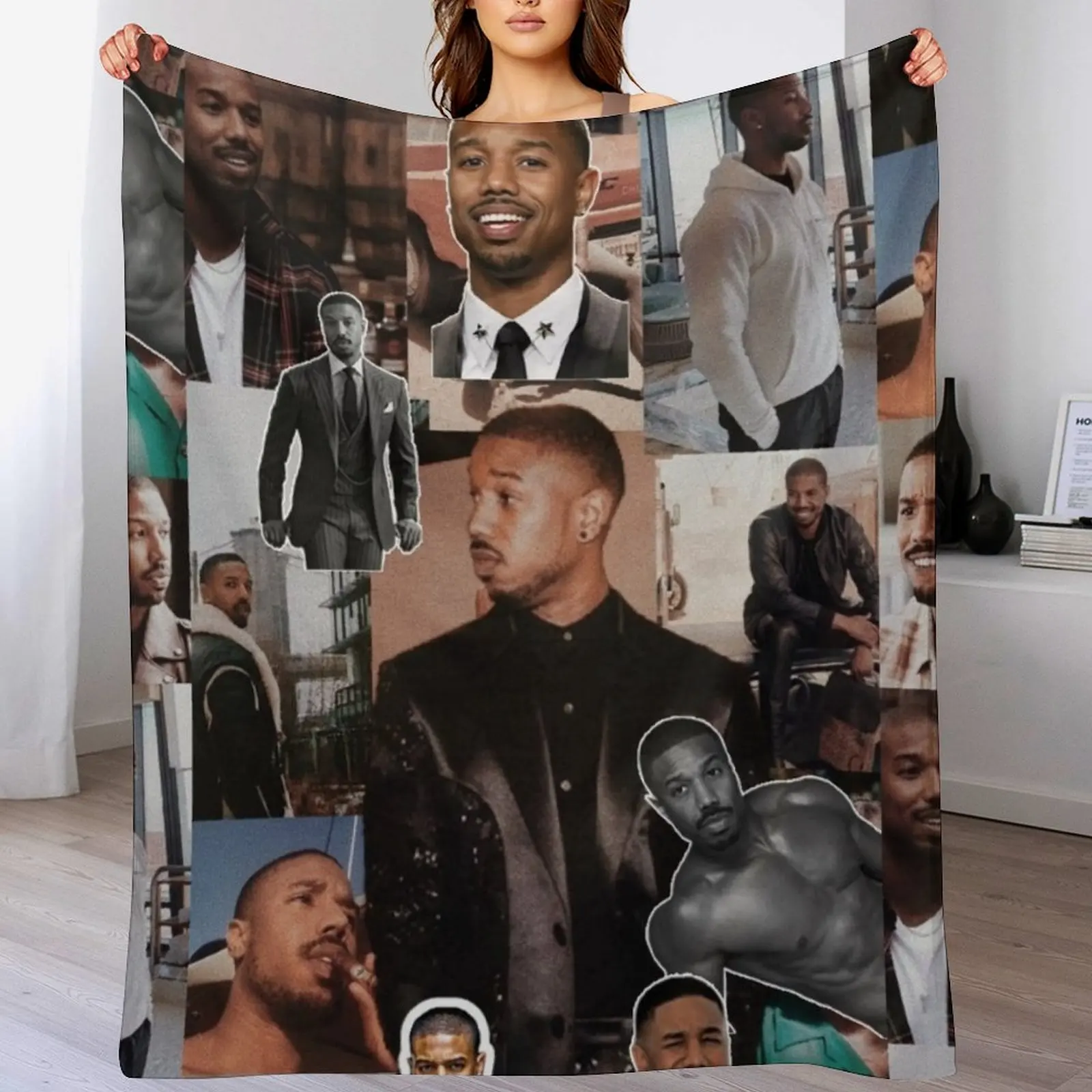 Michael B. Jordan photo collage Throw Blanket Soft Plush Plaid decorative manga blankets ands Blankets