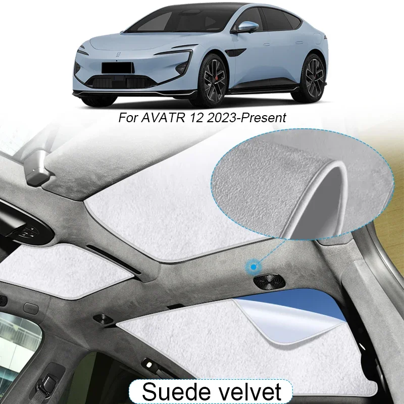 

Car Suede Fabric Electrostatic Adsorption Sunroof Sunshade Colorful Ice Nano Heat Insulation Skylight For AVATR 12 2025-Present