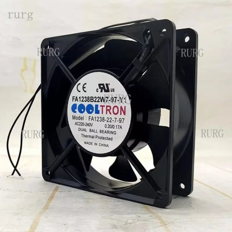 L  1 pcs  for COOLTRON Fan FA1238B22W7-97-Y1  AC220V  12038 12cm 2 wire Aluminum frame
