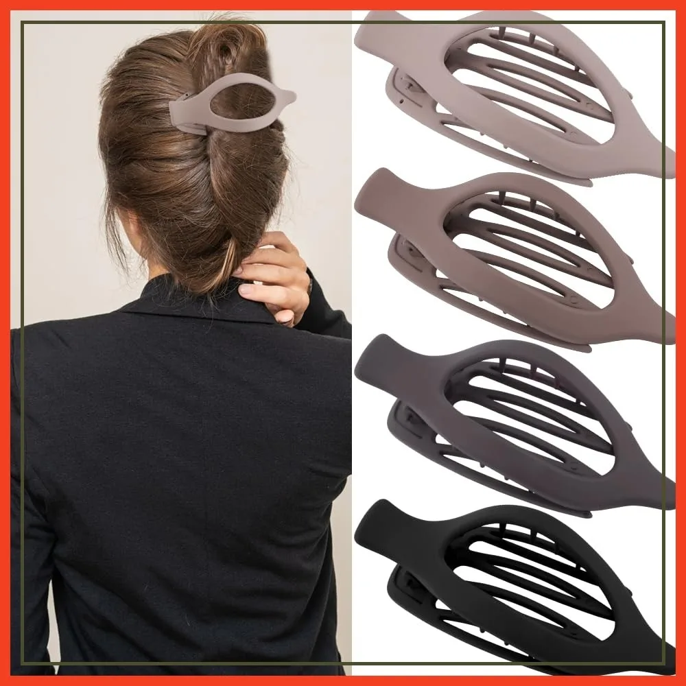 

Large Alligator Hair Claw Clips for Thick and Thin Hair - Duck Billed Barrettes & Matte Neutral Clamps for Women