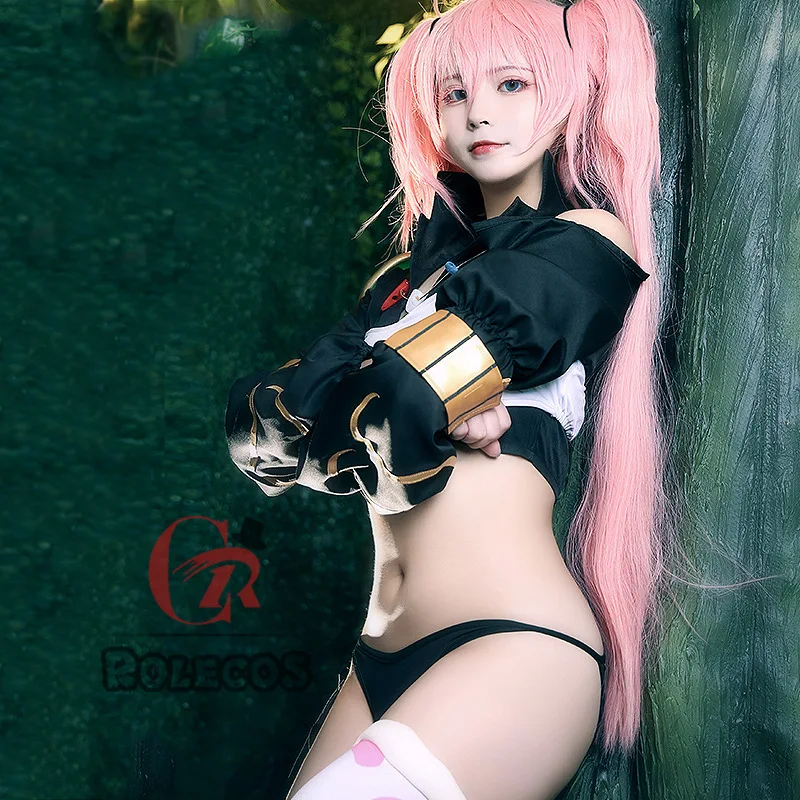 Anime Đó Mình Có Được Đầu Thai Làm Một Chất Nhờn Milim Nava Cosplay Bộ Tóc Giả Nữ Màu Hồng Dài Đuôi Ngựa Tóc Tóc Giả Trang Phục