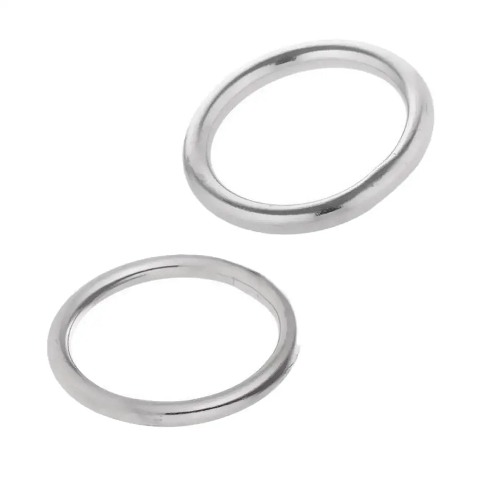 Marine Stainless Steel O Rings Seamless Silver Heavy Duty Round Rings for Boating and Outdoor Projects