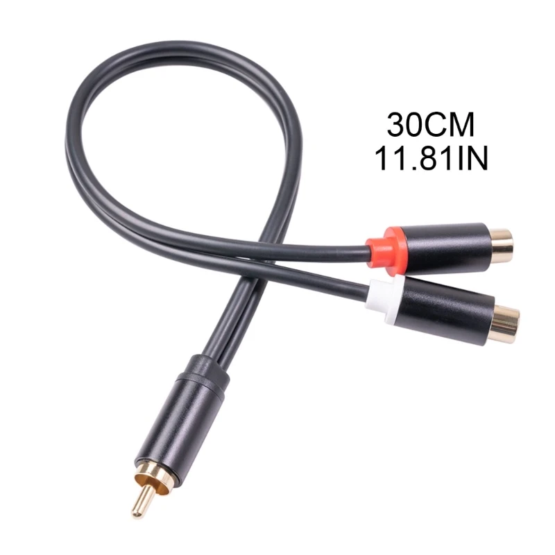 Adapter Y 1 RCA (męski) na 2 RCA (żeńskie) Adapter stereo Y Kabel subwoofera 1 męski na 2 żeńskie złącza rozgałęźne Y