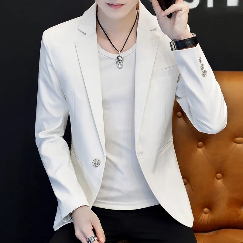 Summer New Men Pure Color Suit Single Button Slim Fit Jacket Suitable for Mens Business, Leisure, Dance Party Blazer Coats
