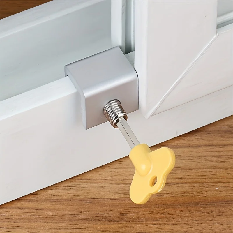 4pcs Aluminum Alloy Window Lock Stopper Sliding Window Anti-theft lock Window Sliding Door Baby Kids Child Safety Doors Lock image 4