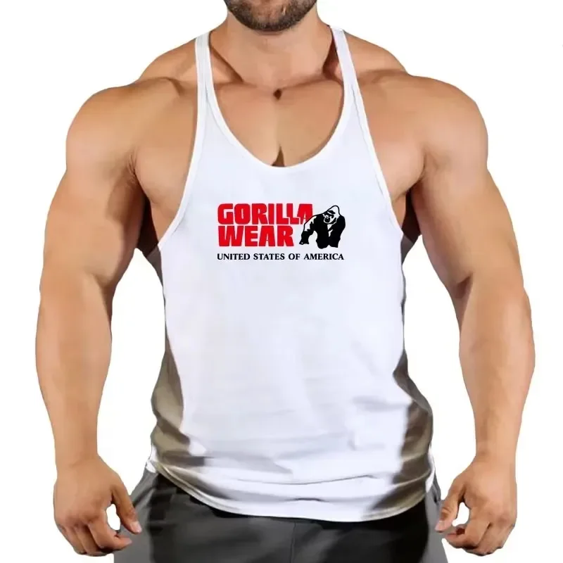 Men's Sleeveless Fitness Bottom Shirt American Fitness Sports Bottom Shirt Spring New Breathable Workout Sleeveless Tank Tops