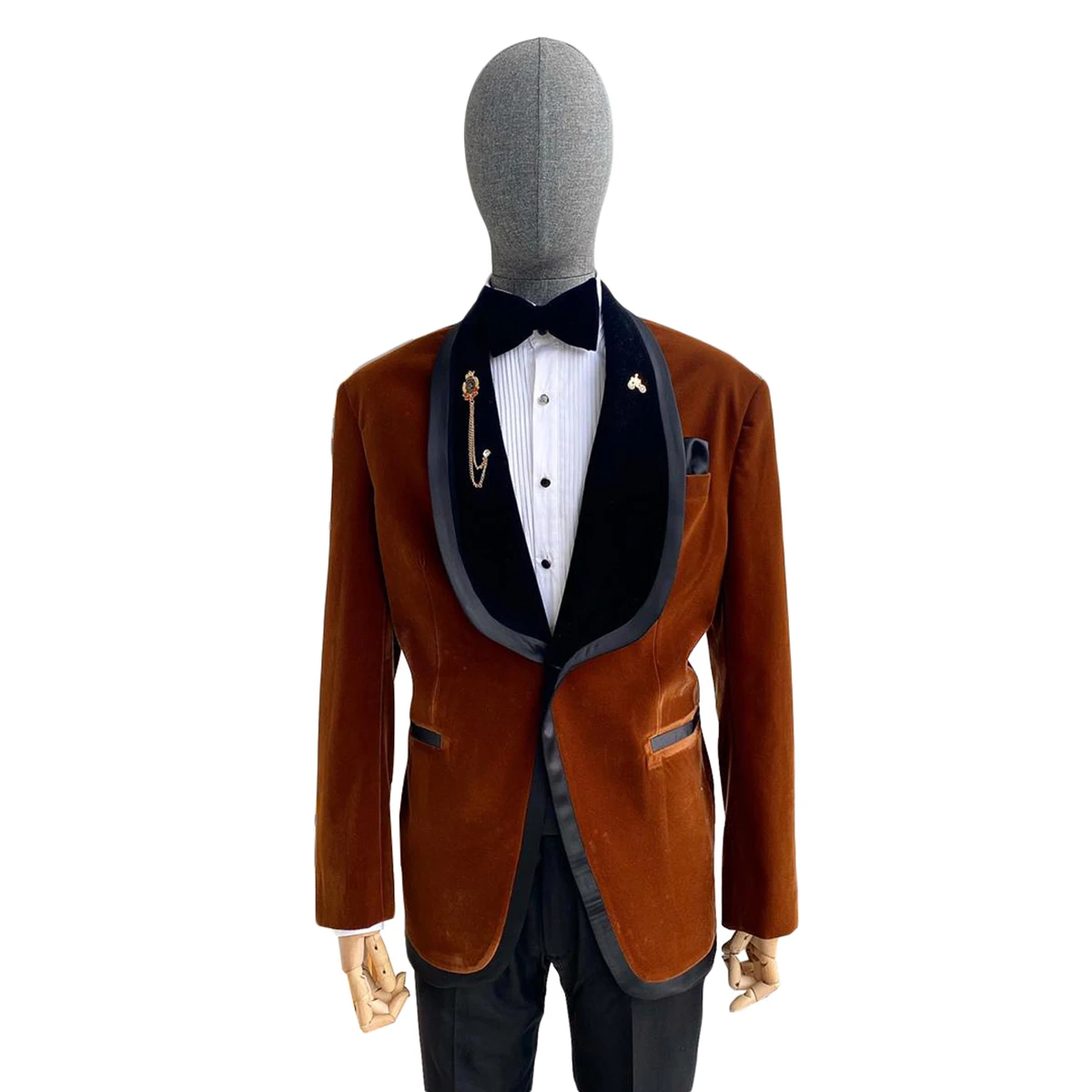 Xale lapela Slim Fit Ternos dos homens, smalking formal de casamento, calças Blazer Groomsmen, Custom Made, 2 pcs