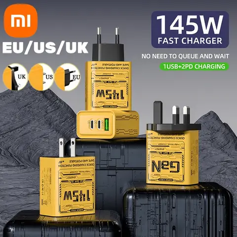 145W 빠른 충전기 PD USB 3 포트 충전기 아이폰에 대 한 빠른 전화 충전 어댑터 삼성 화웨이 EU/US/UK 플러그 벽 어댑터