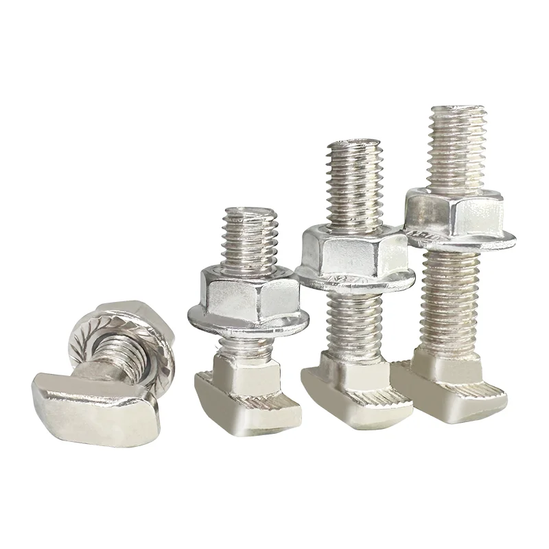 

t slot screw and flange nuts m6 M8 European Standard Aluminum Profile Accessories 3030 4040 kit set Nickel-plated carbon steel