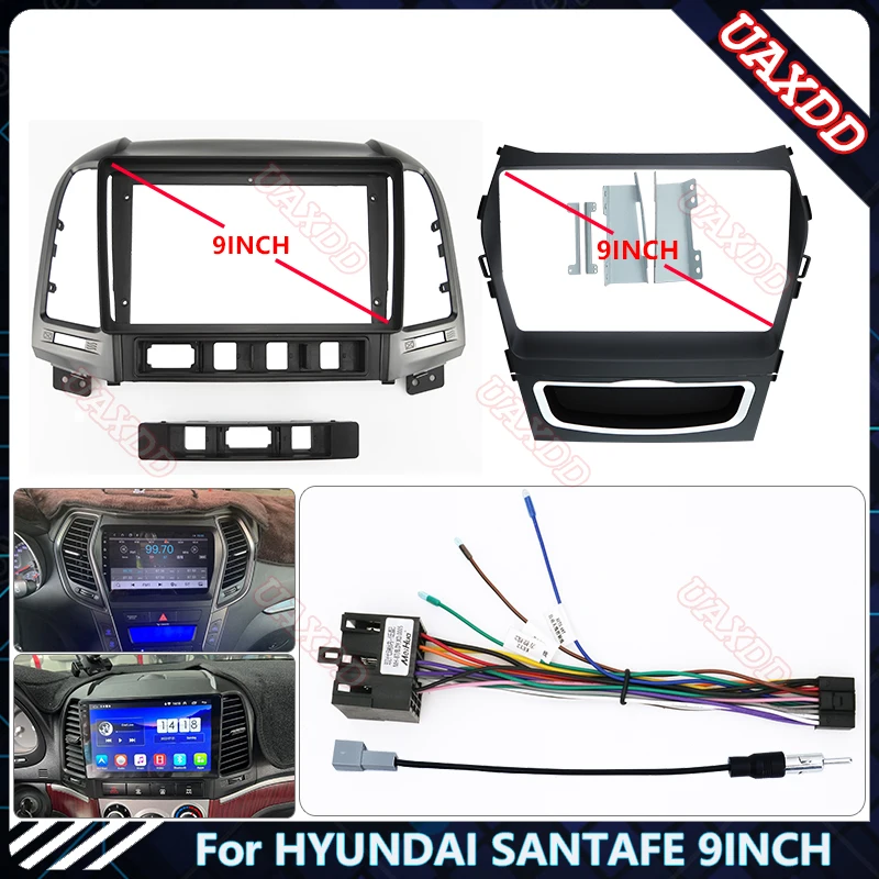 Für HYUNDAI SANTAFE 9 ZOLL Auto Radio Android DVD Stereo audio bildschirm multimedia video CD-player navigation MP3 MP5 kabel Harness