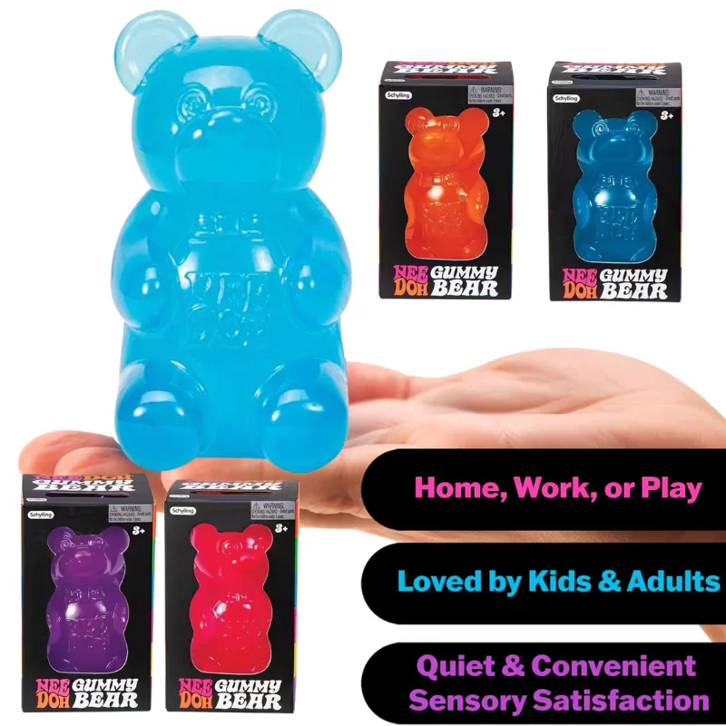 

NeeDoh Gummy Bear Maltose Squishy Toy Cute Animal Squeeze Sensory Fidget Blind Box Toy Stress Relief for Kids and Adults