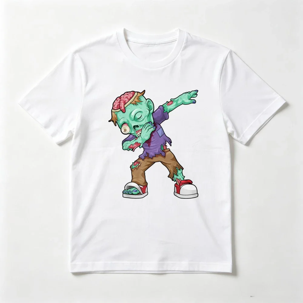 Funny Halloween Zombie Cartoon Graphic Printed T-Shirt Casual Fashion Loose Harajuku Man Women Tshirt O-neck Hip Hop Punk Tee