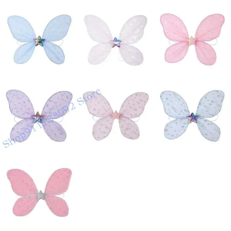 H9ED فراشة الجناح خلع الملابس زي تأثيري الجنيات الجناح هالوين الملاك الجناح الأميرة العروض الدعائم الاطفال البالغين #5