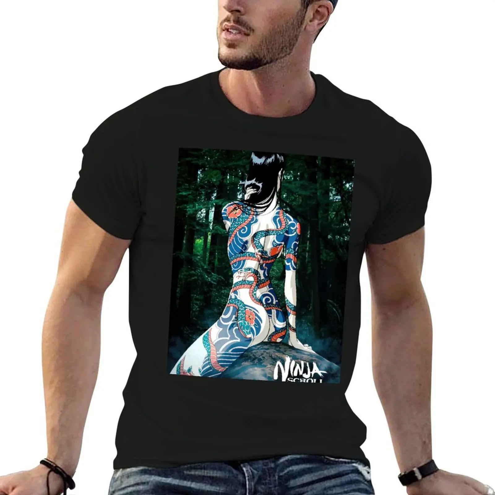 

Ninja t Scroll T-Shirt Benisato t shirts man luxury cotton shirt 100% man