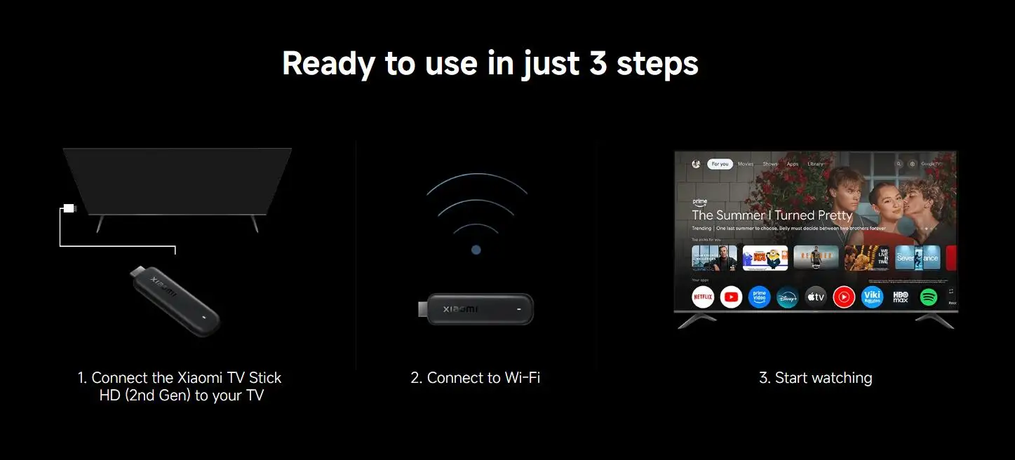 Xiaomi TV Stick HD 2. Generation, Google TV Tragbarer Streaming-Mediaplayer, Bluetooth-Sprachfernbedienung, Dual-Band WLAN Google Assistant Smart TV Dongle – Detail 12