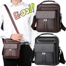 PU couro Crossbody sacos de ombro para homens, mensageiro de negócios, bolsa de alta qualidade, moda, novo