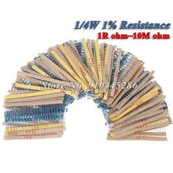 100PCS 1/4W 1% Metal Film Resistor 100R 220R 1K 1.5K 2.2K 4.7K 10K 22K 47K 100K 100 220 1K5 2K2 4K7 Ohm Resistance Ibuw 1R~22M