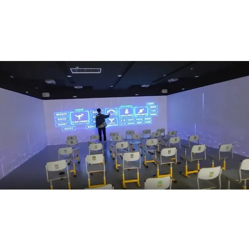 Interactive wall projection Immersive space 3d holographic display projector multi sensorial Immersive projection experience