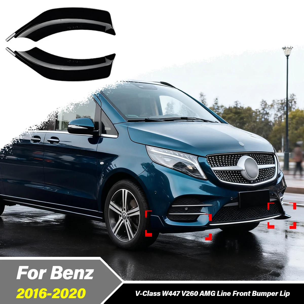 השדרה הקדמית ל-Mercedes-Benz V-Class W447 V260 AMG Line 2016–2020 – תוספת עיצוב ותפקוד עם מספר 0191702